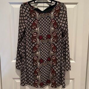 Green & Brown Shift Dress